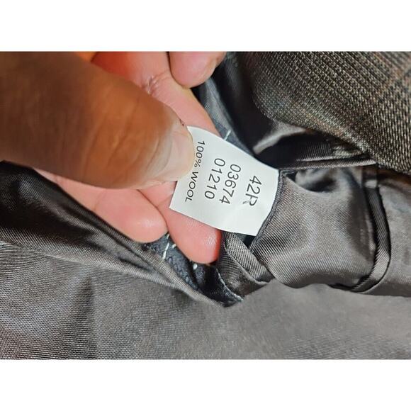 Jos. A. Bank Blazer Mens 42R Brown Wool Plaid Sport Coat Jacket 2 Button - Picture 8 of 9
